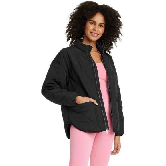 All In Motion Womens Lightweight Black Quilted Jacket Size L - Picture 1 of 7